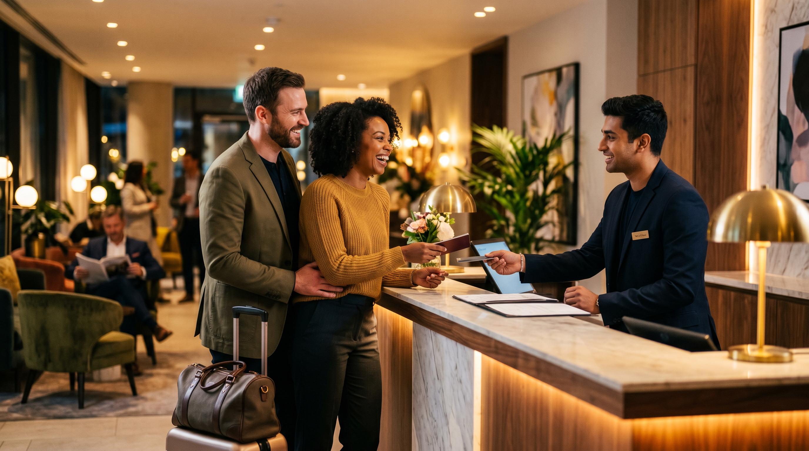 Warm check-in at reception